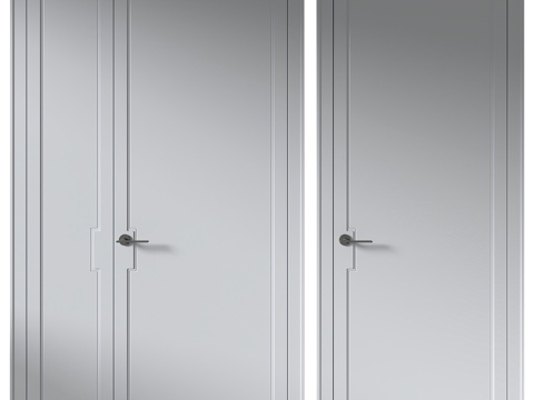  双乡村系列侧板门3d模型 