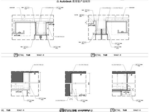 窗帘盒天花节点大样图cad施工图cad施工图