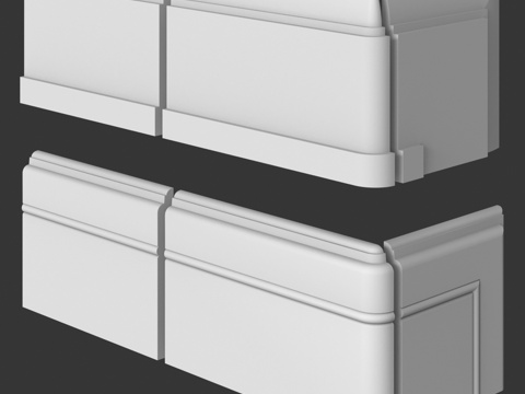  带端头的1号和4号踢脚线 LepGrand3d模型 