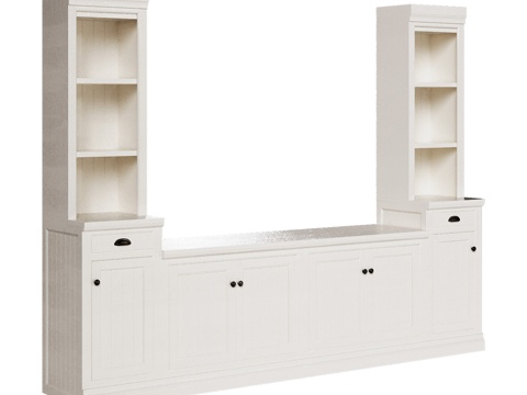  OM电视组合带书柜，双门柜3d模型 