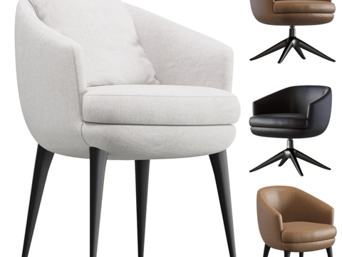  Minotti 出品的 Raphael 小型餐椅3d模型 