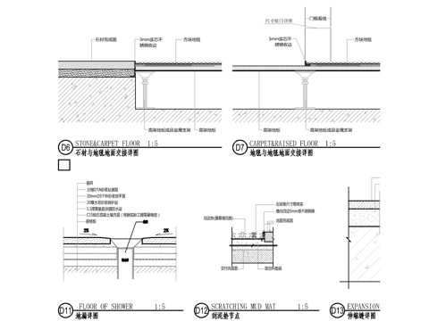 高架地板节点大样图cad施工图