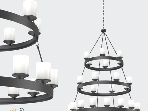  RCR100 16+8+6 Tani 吊灯3d模型 