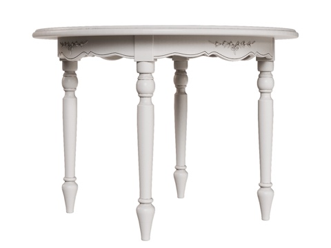  OM经典风格圆形伸缩餐桌3d模型 