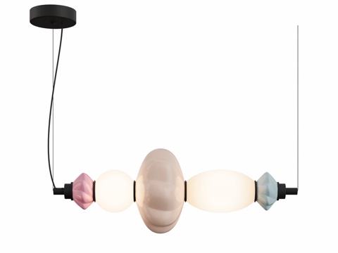  OM LED灯，黑色，蓝色，黄色，粉色，蛋白石色，FLOR3d模型 