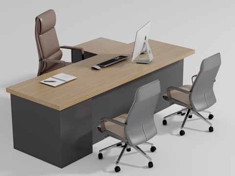  经理室办公桌椅3d模型 