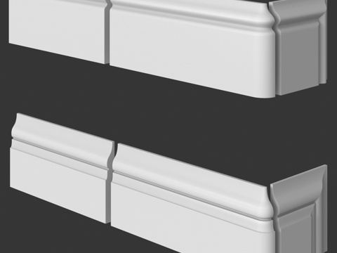  带端头的12号和15号踢脚板。LepGrand3d模型 