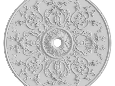  带装饰线的预制花饰，编号1243d模型 