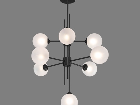  OM玻璃灯罩吊灯 Eurosvet 50383 V3d模型 