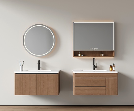 现代悬空浴室柜 洗手台 卫浴柜 洗手池su模型