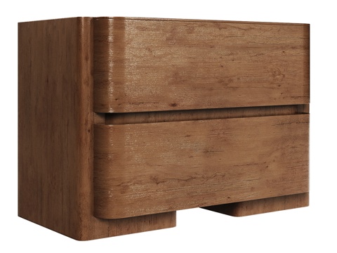  OM 极简风格双抽屉床头柜 80 厘米3d模型 