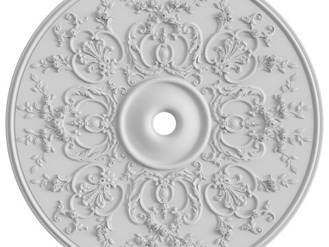  带装饰线的预制花饰，编号1253d模型 