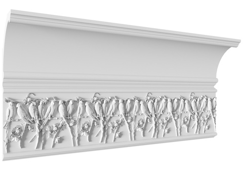  带装饰线的檐口线条，预制件，编号1663d模型 