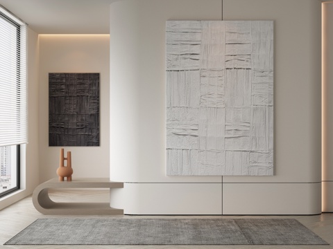  现代简约抽象挂画3d模型 