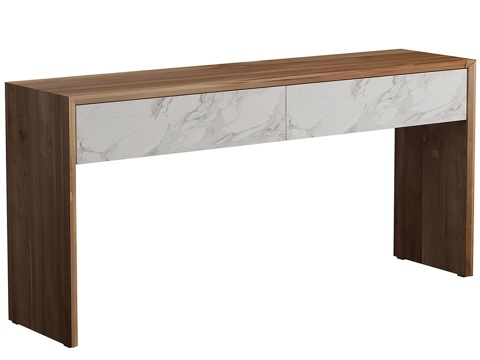  JODON MARBLE实心柚木边几3d模型 