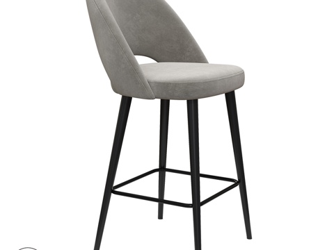  OM KUWAIT木质吧椅3d模型 