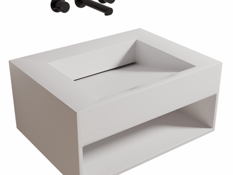  ABBER Stein AS2645悬挂式带水槽柜3d模型 