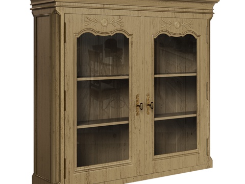  OM经典风格双门餐边柜顶柜3d模型 