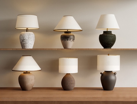  中古风台灯3d模型 