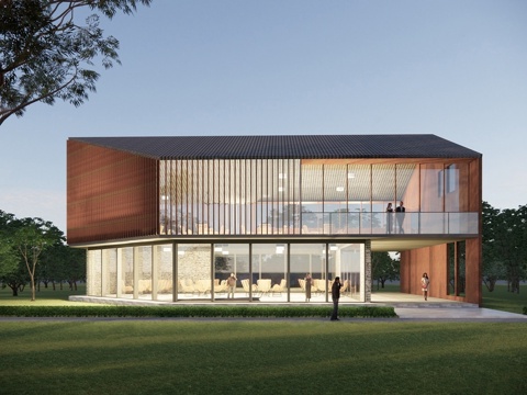 新中式现代驿站 二层驿站 游客中心su模型