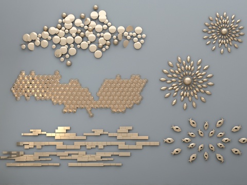  墙饰 现代墙饰 金属墙饰 不规则墙饰 创意墙饰 挂件 金3d模型 