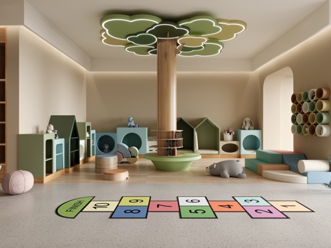  现代儿童娱乐室3d模型 