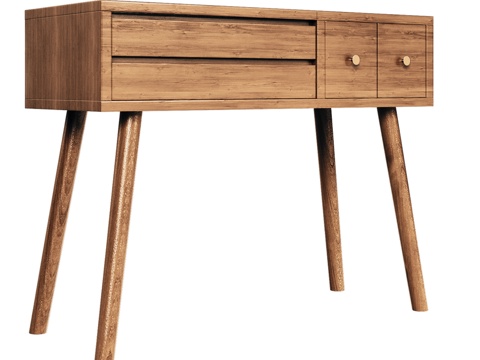  OM 带隐藏镜面和三个抽屉的梳妆台3d模型 