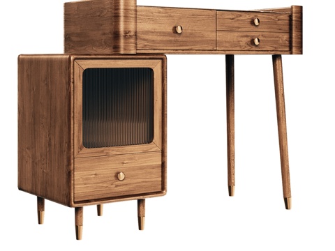  OM带抽屉梳妆台，配柜体3d模型 