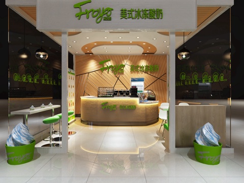  现代冰淇淋店3d模型 