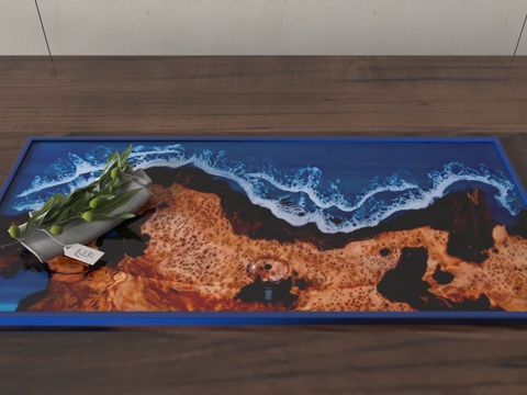  现代茶盘3d模型 