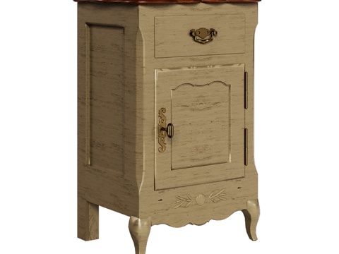  OM经典风格床头柜3d模型 