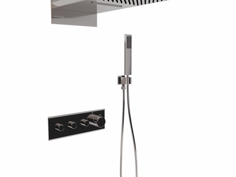  ABBER Rund AF8752隐蔽安装淋浴系统3d模型 