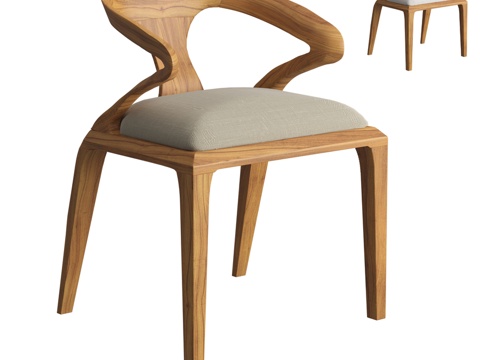  COMO布艺绳椅3d模型 