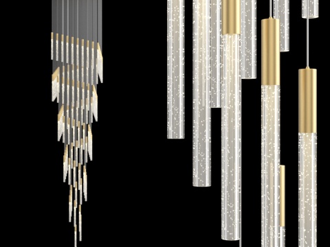  方形底座长吊灯 IT-Laser-Square-S3d模型 