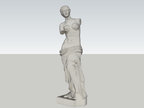 雕塑女人艺术su模型