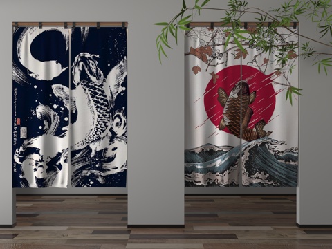  现代门帘3d模型 