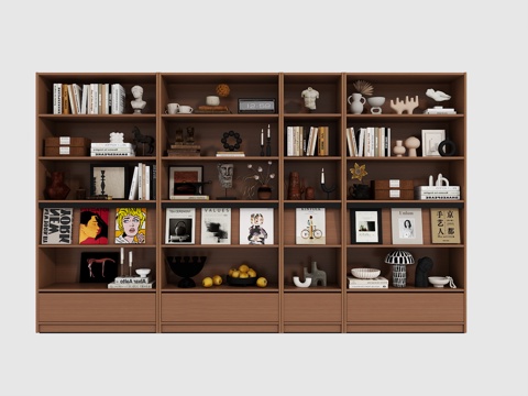  中古风书柜3d模型 