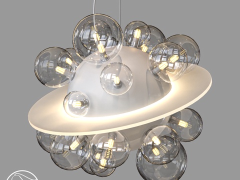  LampsShop.ru L1404 吊灯 彩虹泡泡 平面款3d模型 