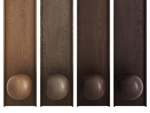  橡木与胡桃木贴面材料3d模型 