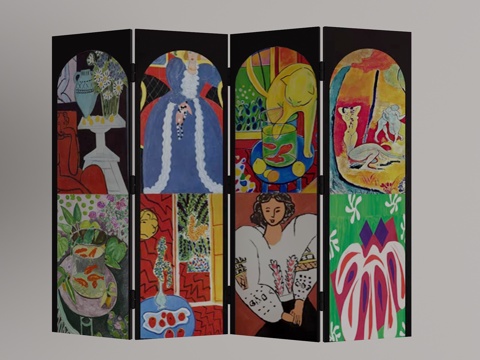  现代屏风3d模型 