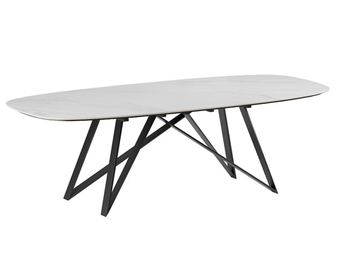  OM 玻璃风格餐桌 T-334 1 椭圆形3d模型 