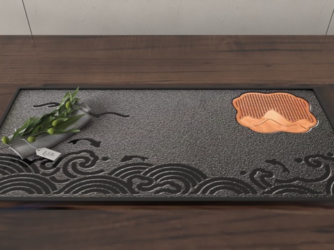  现代茶盘3d模型 