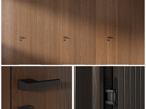  OM墙板Prime系列天然贴面门板3d模型 