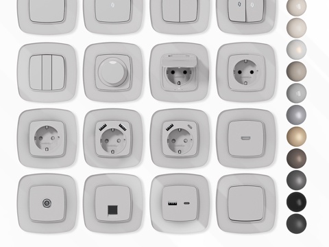  OM 插座和开关 Omega、Ambrella Volt3d模型 