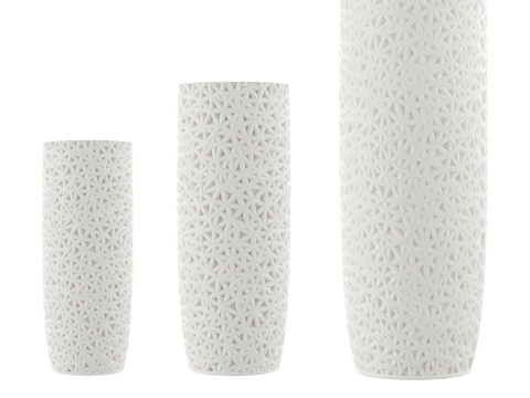  OM_花瓶 干花用 印花艺术款，网格，设计款3d模型 