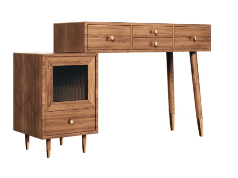  OM中世纪梳妆台带抽屉与玻璃3d模型 