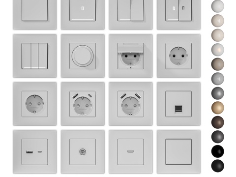  OM 插座和开关 Alfa、Ambrella Volt3d模型 