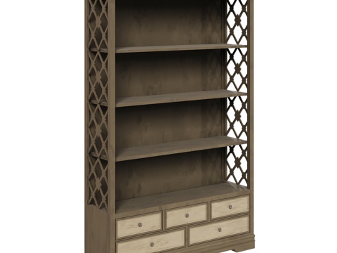  OM意大利风格五抽屉书柜3d模型 