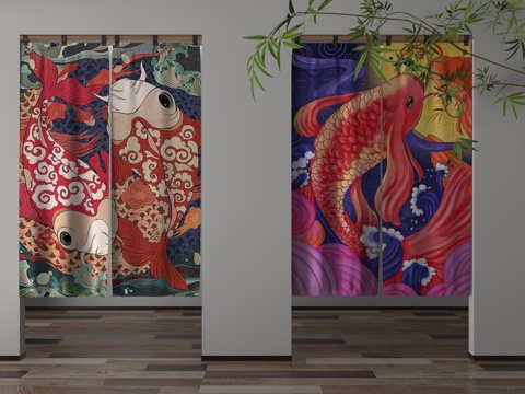  现代门帘3d模型 