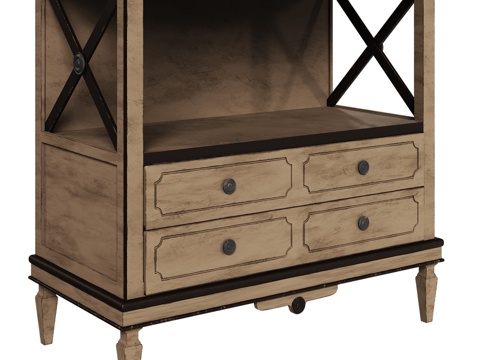  OM意式开放式低抽屉柜3d模型 